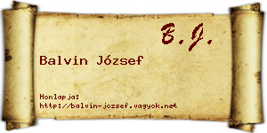 Balvin József névjegykártya